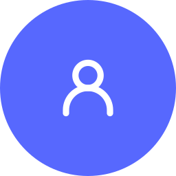 Gray user profile icon on a blue background