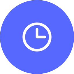 Icon of a clock inside a blue circle