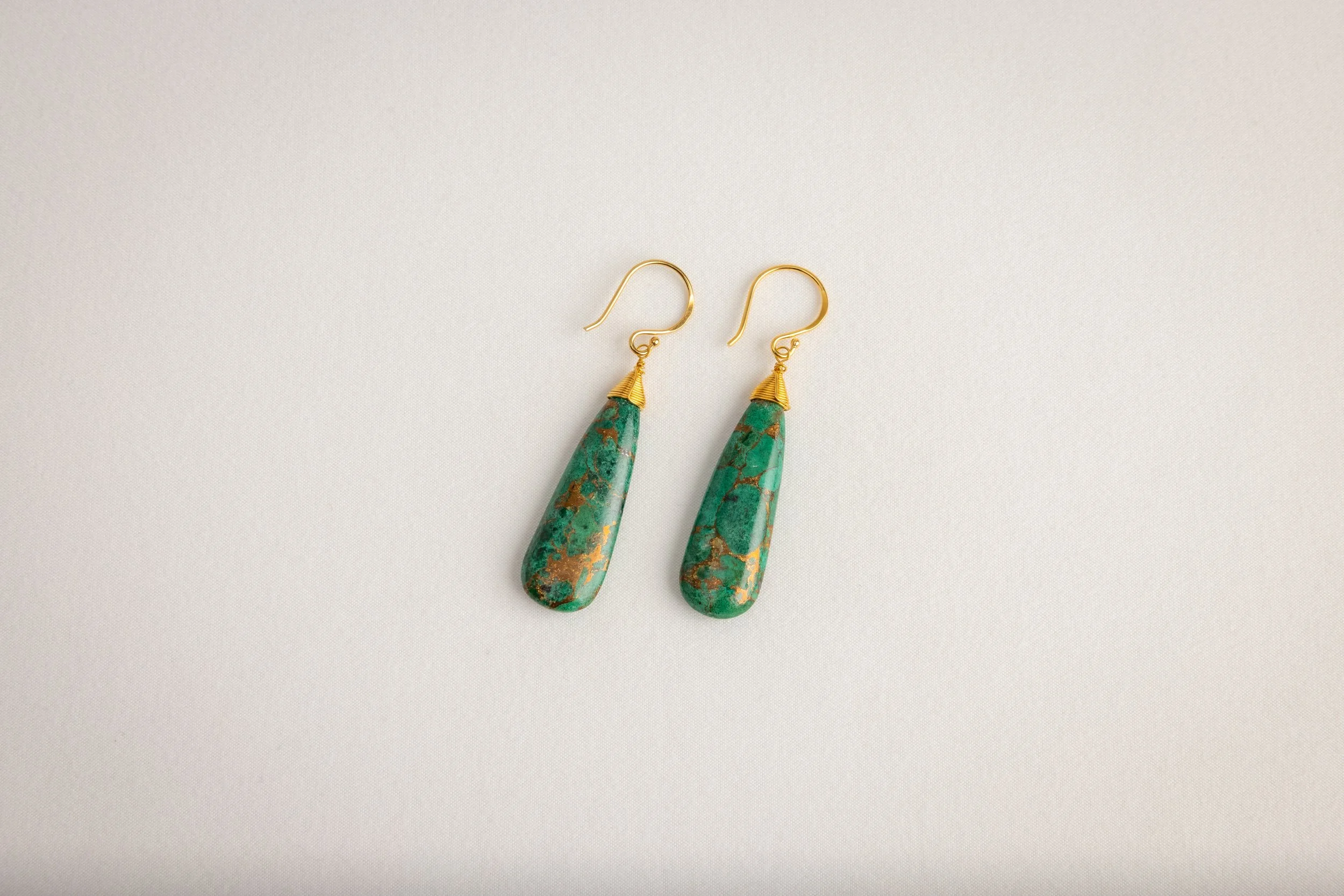 Malachite and Azurite Teardrop Earrings