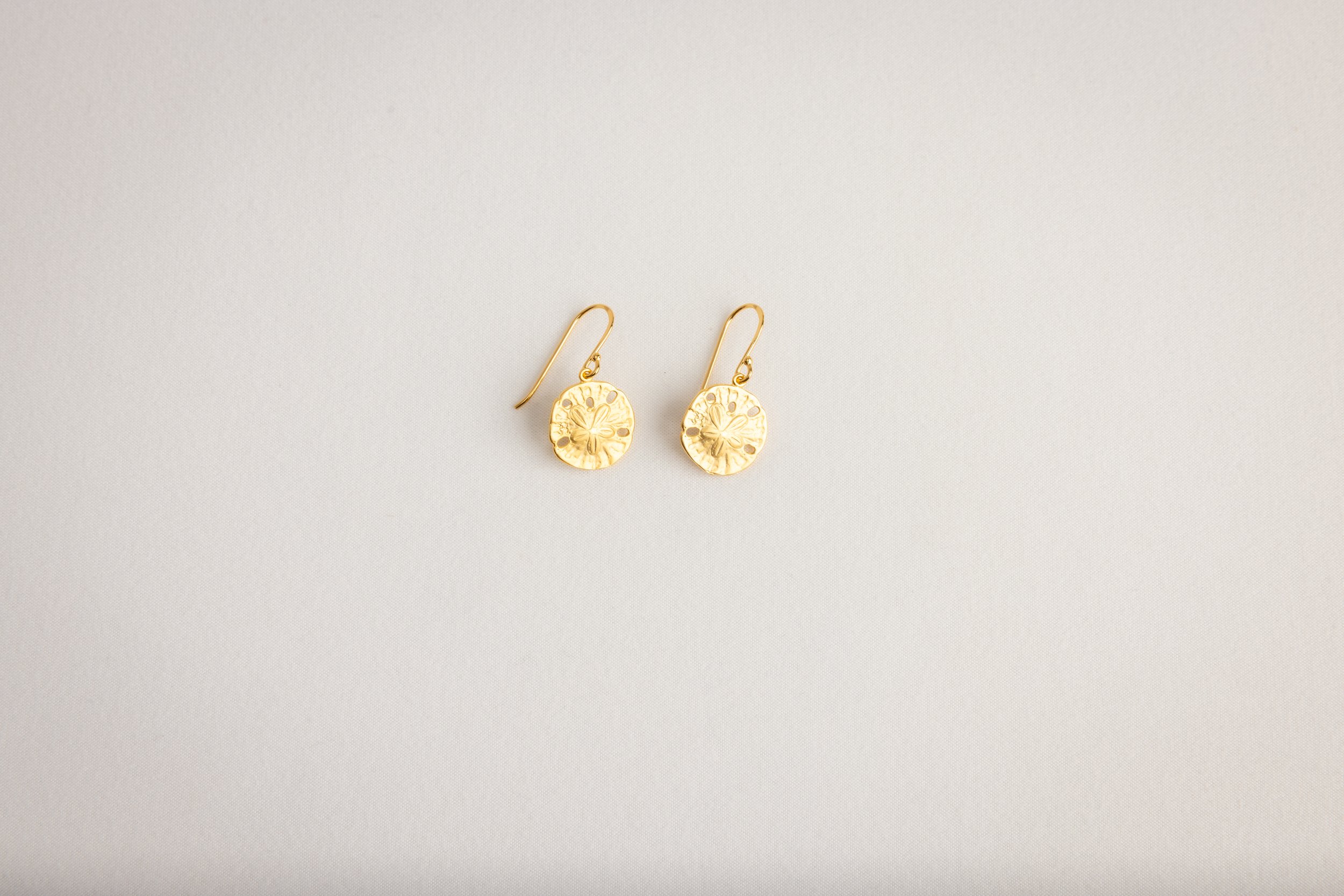 Gold Sand Dollar Earrings