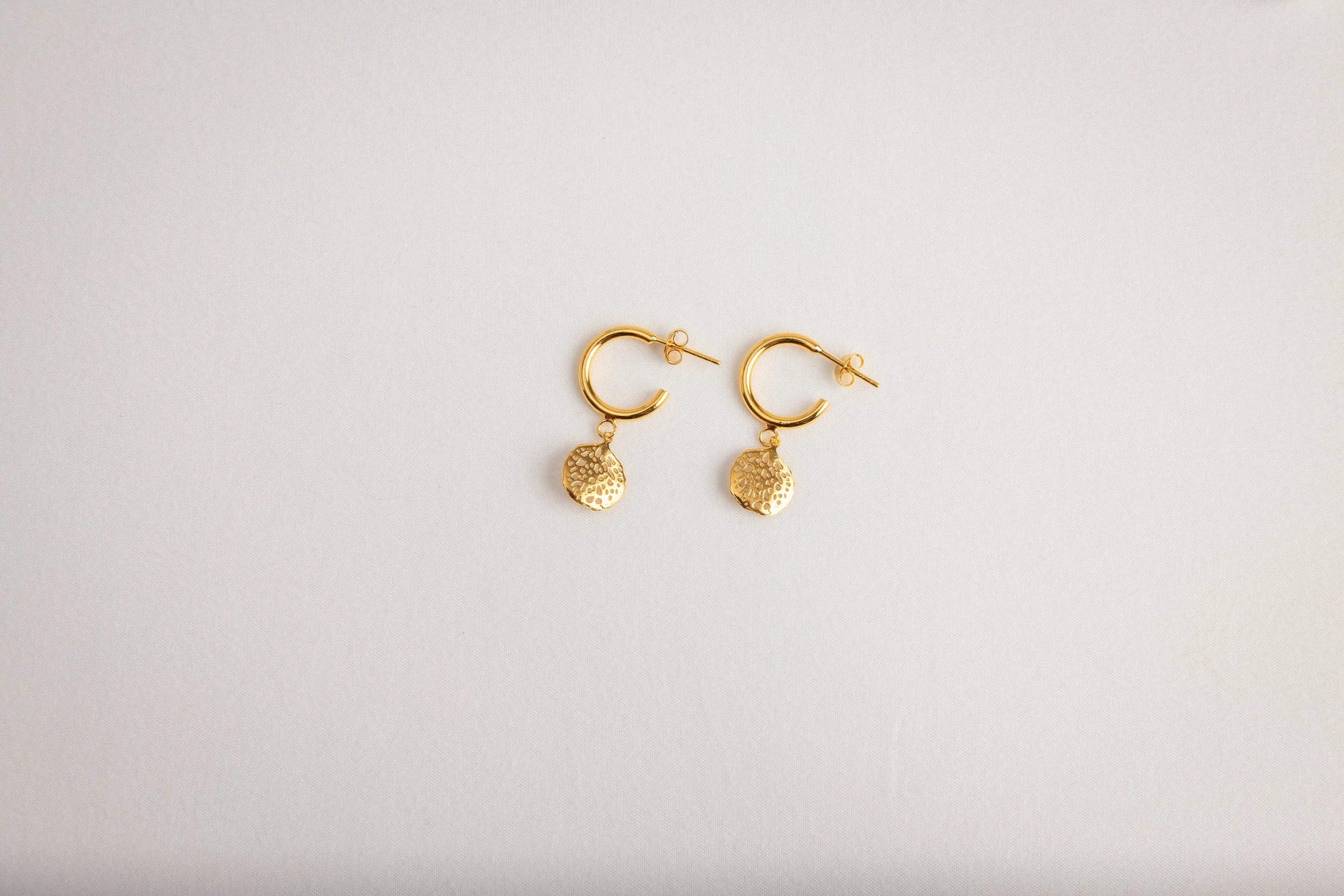 Fan Coral Hoop Earrings