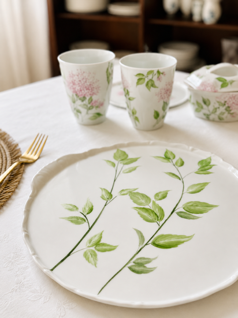Cake plate 30cmø. PRIMAVERA COLLECTION. Hand painted