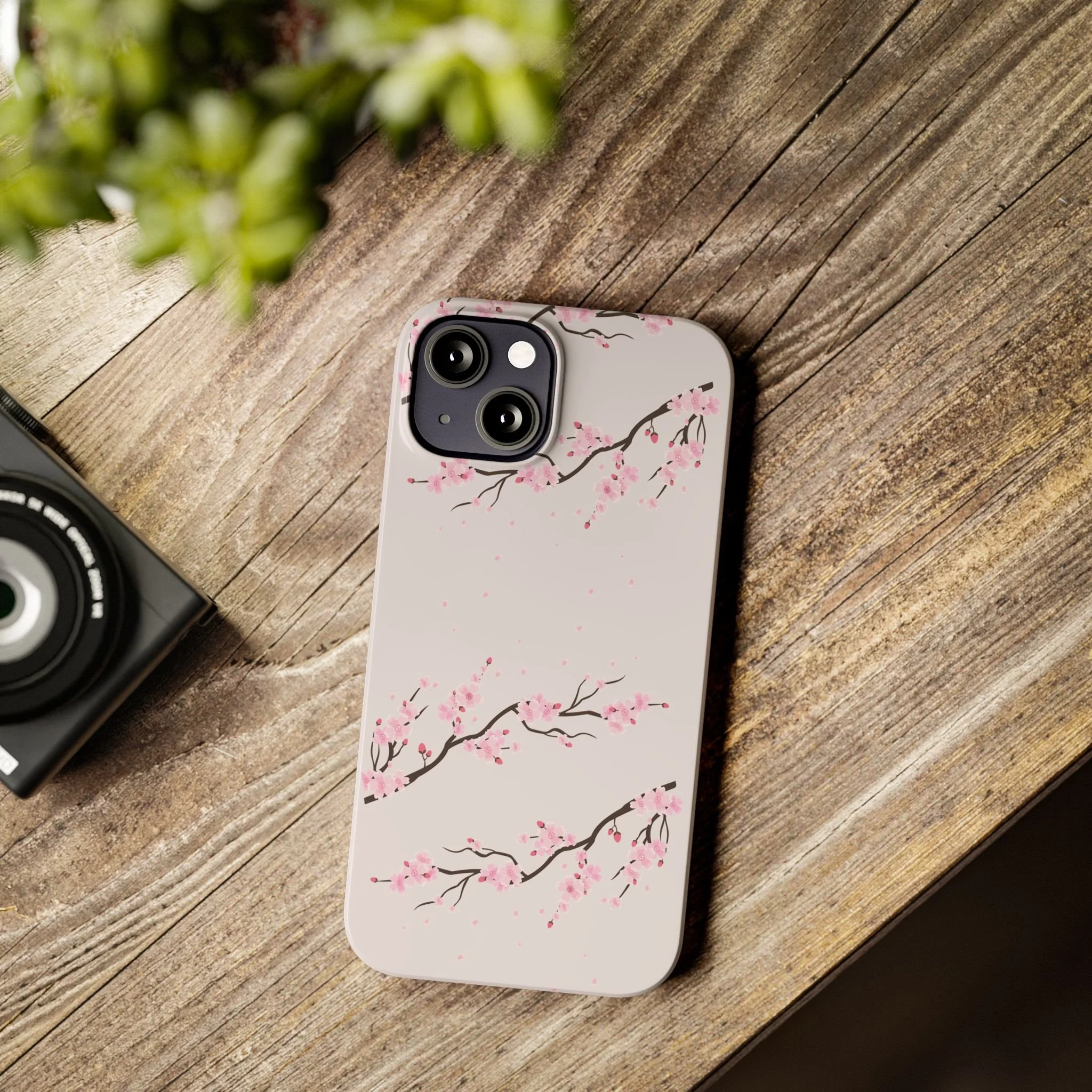 Cherry Blossom Slim Phone Case – Minimal Floral iPhone Cover