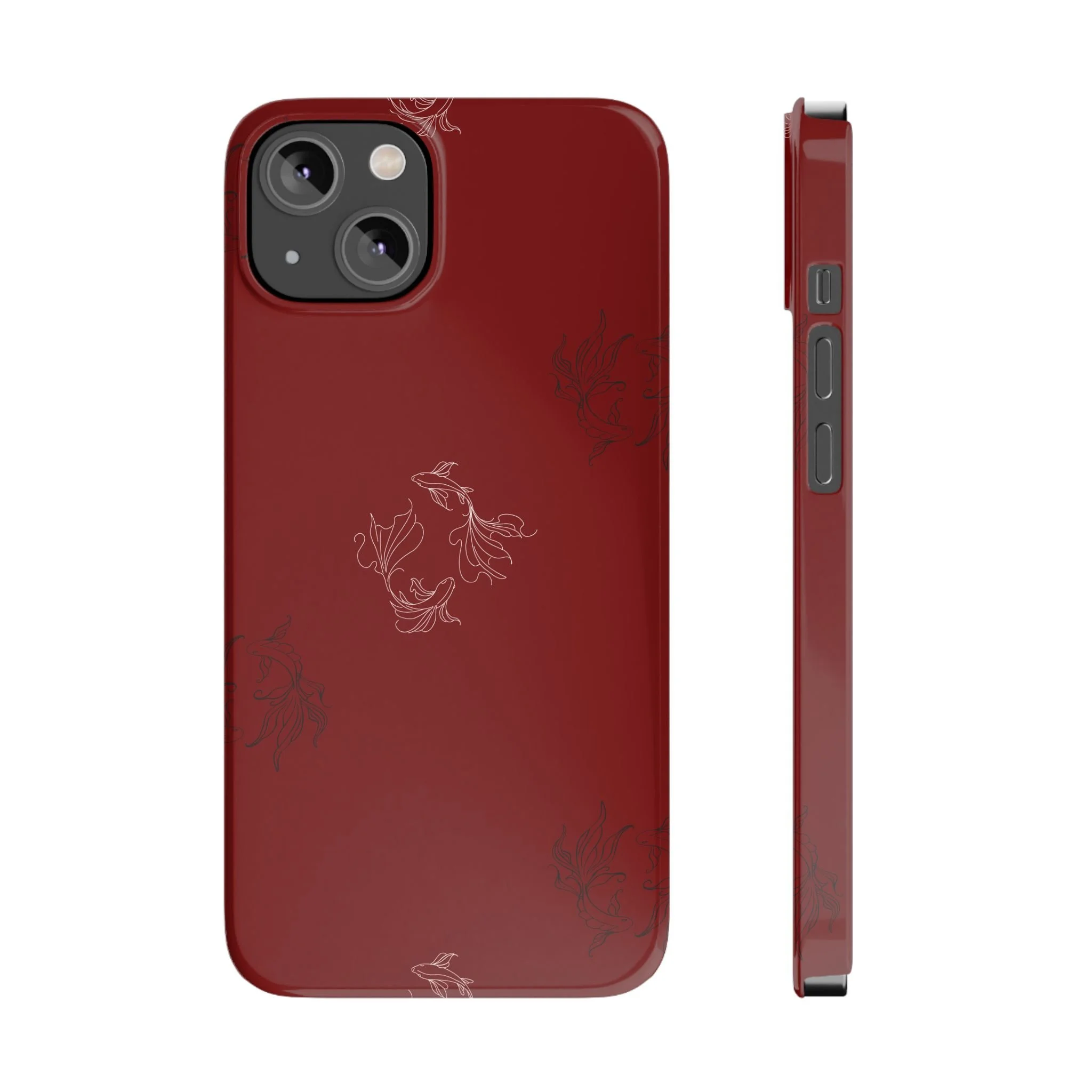 Slim Phone Case — Minimal Red koi Line Art