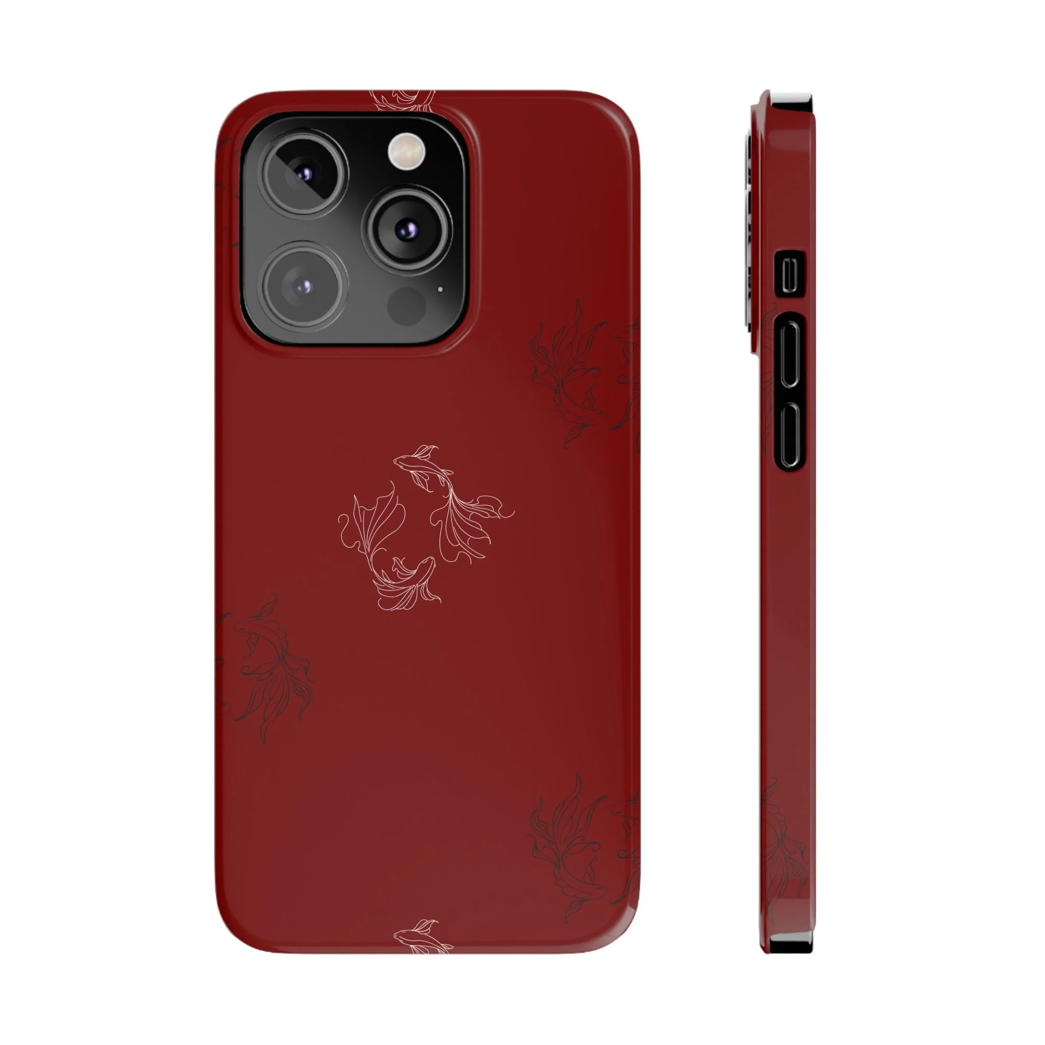 Slim Phone Case — Minimal Red koi Line Art