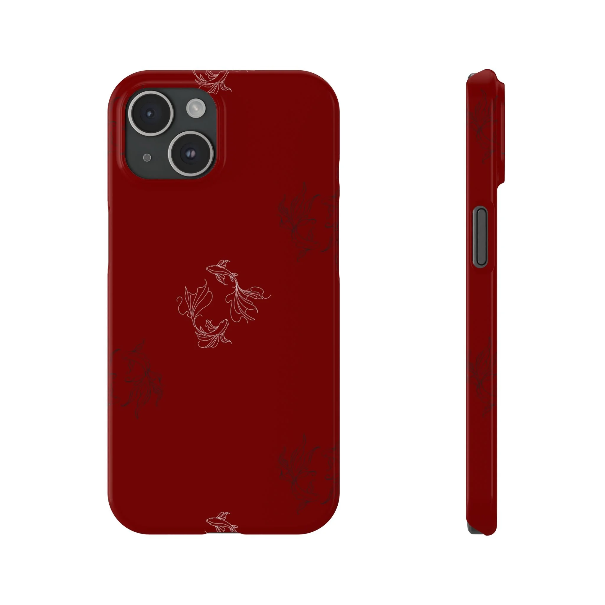 Slim Phone Case — Minimal Red koi Line Art