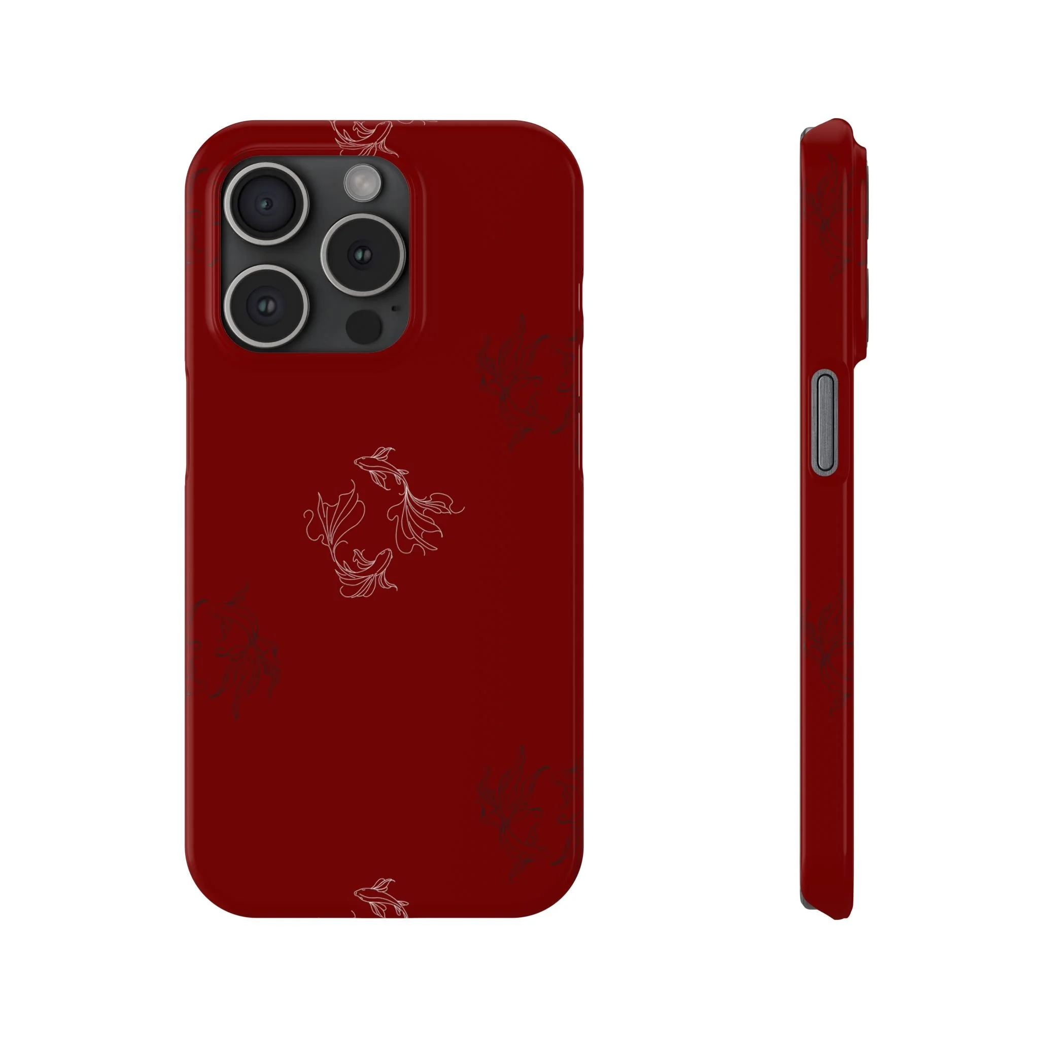 Slim Phone Case — Minimal Red koi Line Art