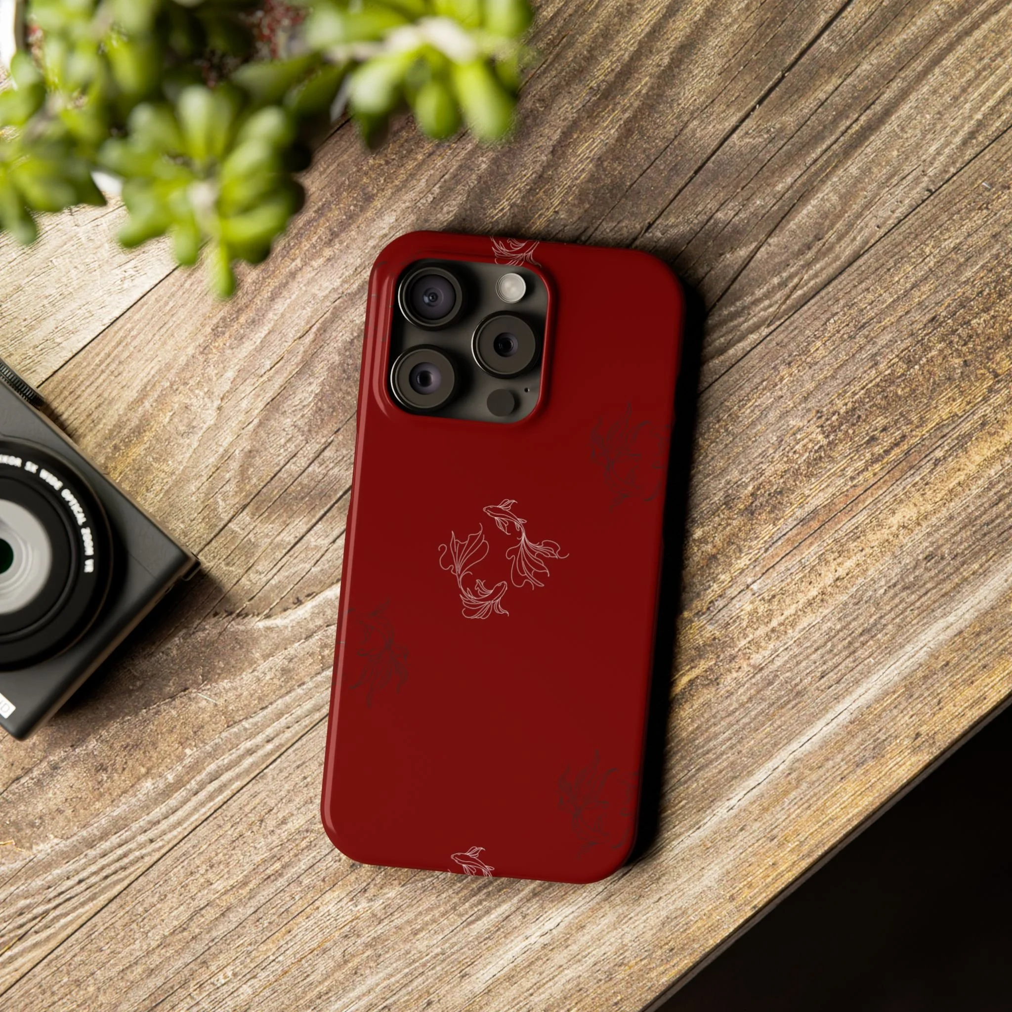 Slim Phone Case — Minimal Red koi Line Art