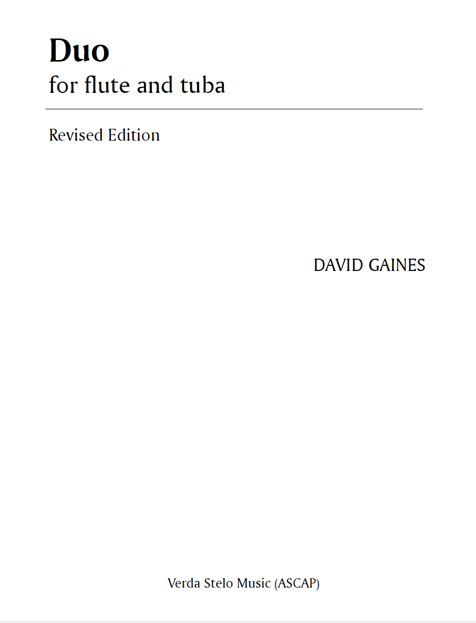 Duo for flute and tuba (1993)