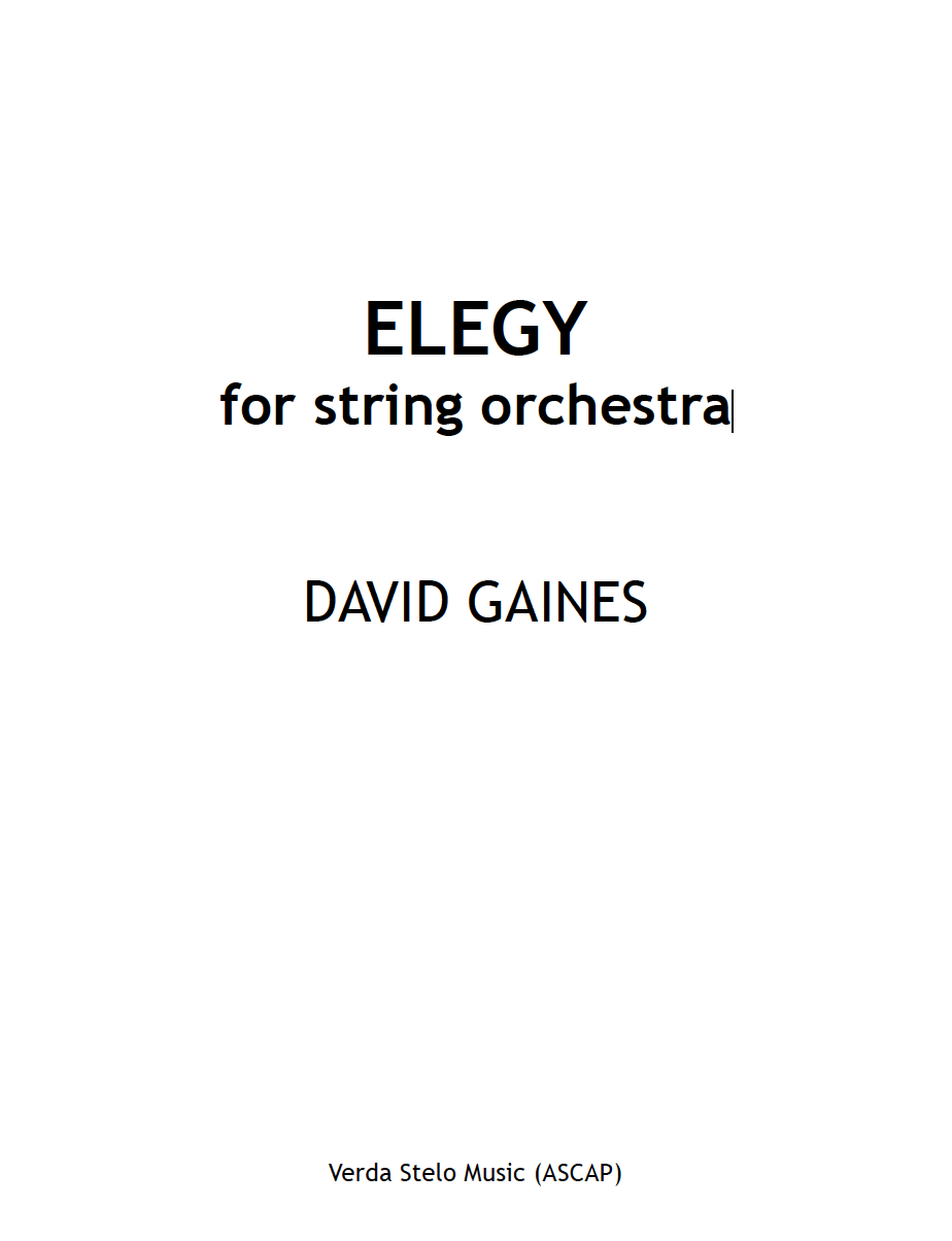 "Elegy" from Three Moods for string quartet (1987) (full score)
