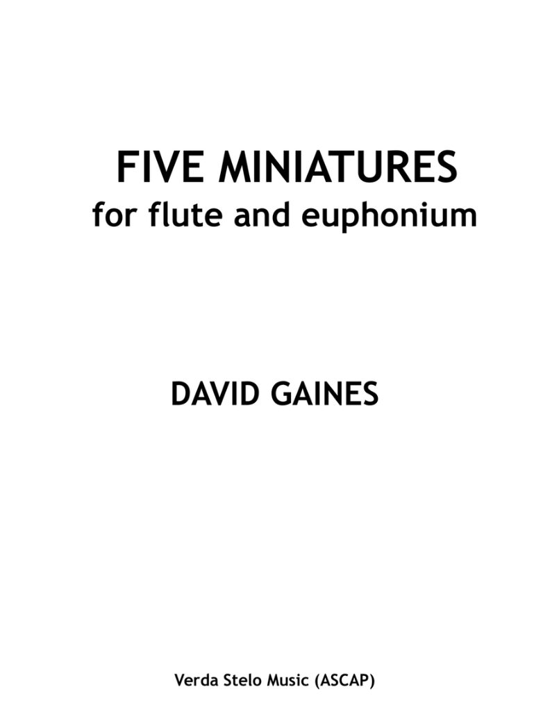 Five Miniatures for flute and euphonium