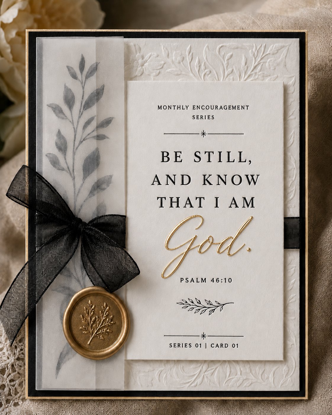 Product Series 01 · Card 01 — Be Still
