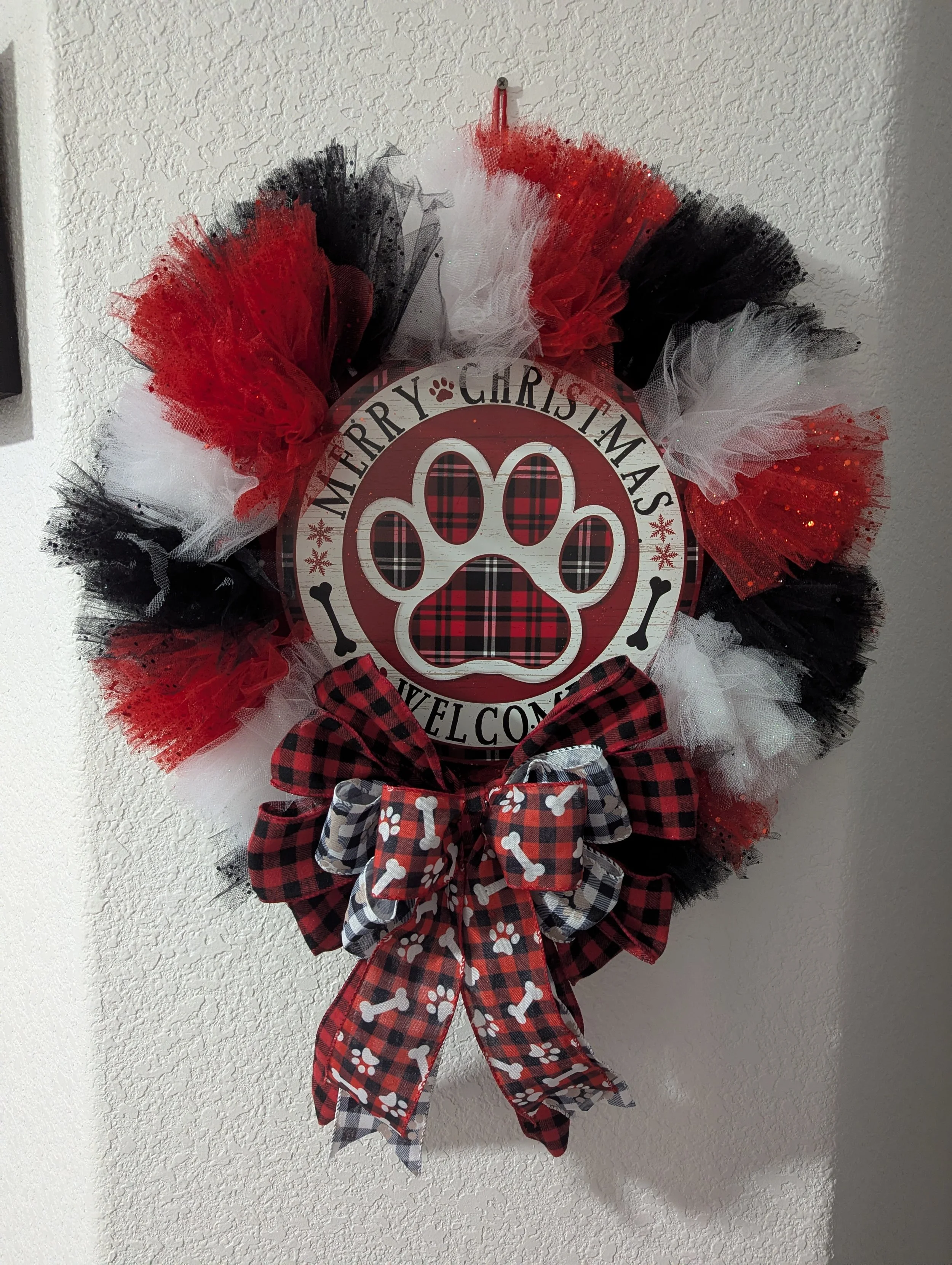 Christmas Welcome from the Fur Babies Wreath