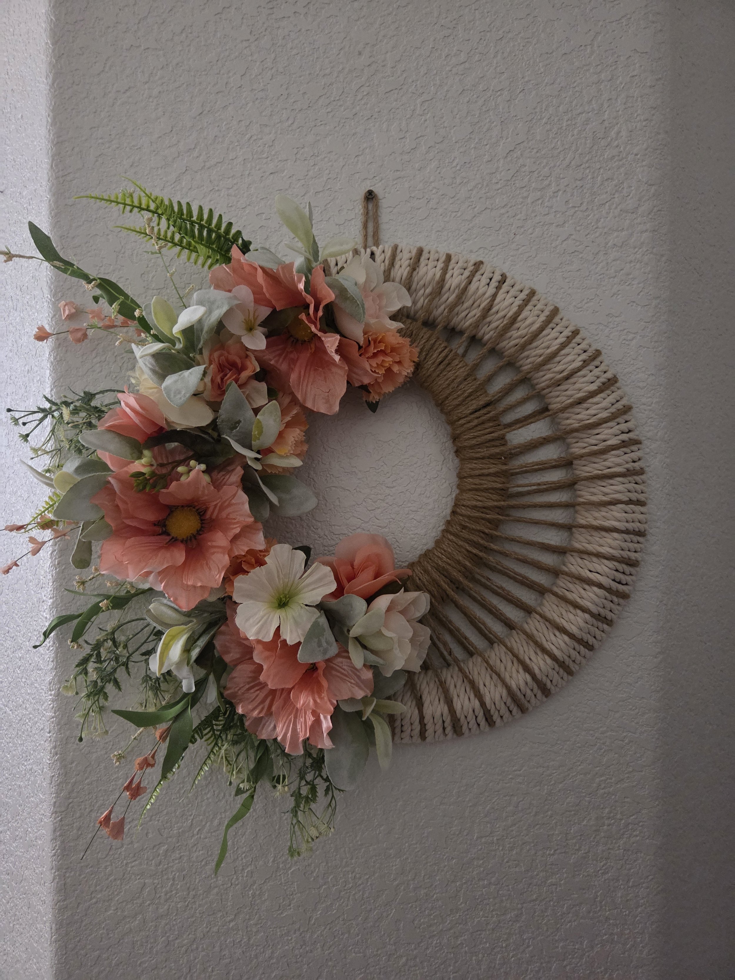 Rustic Flowers and Jute Wreath