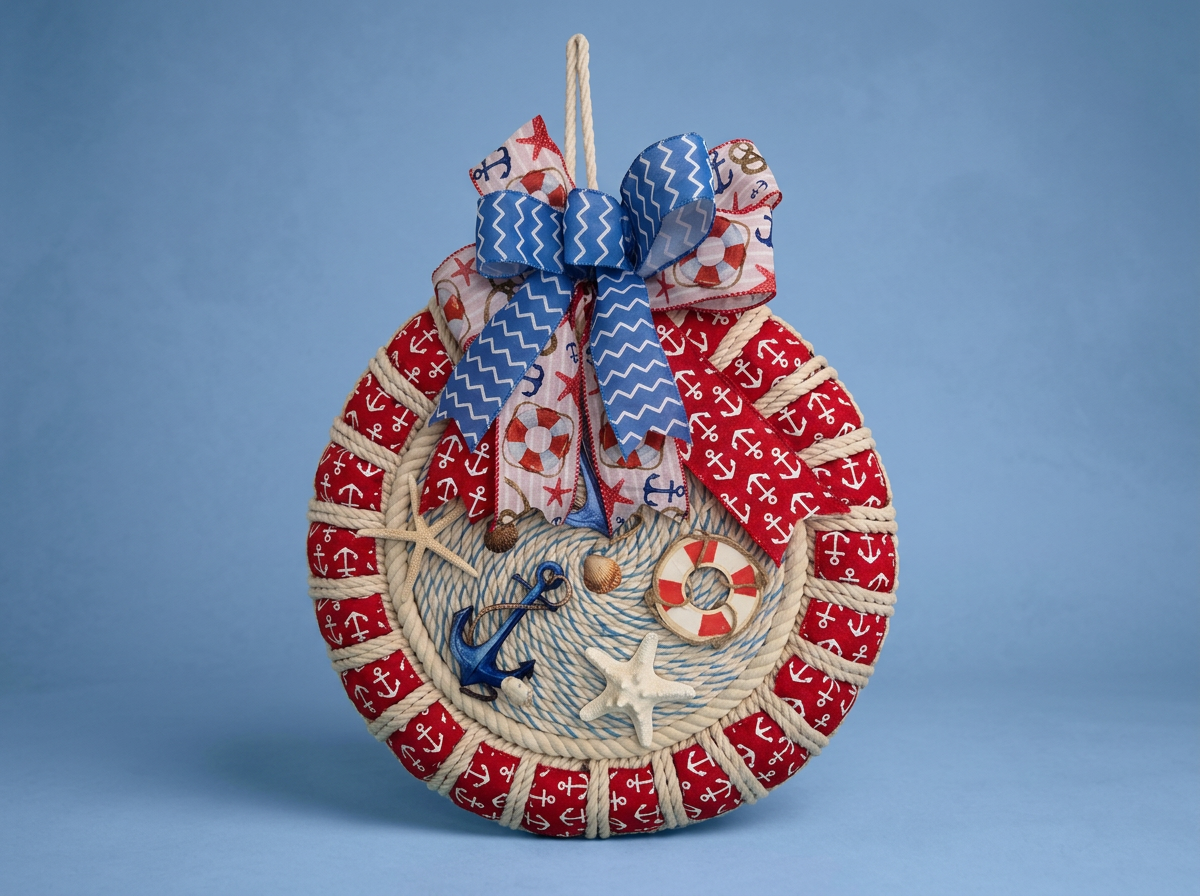 Shades of Red Boat Captain Wreath - WNA1