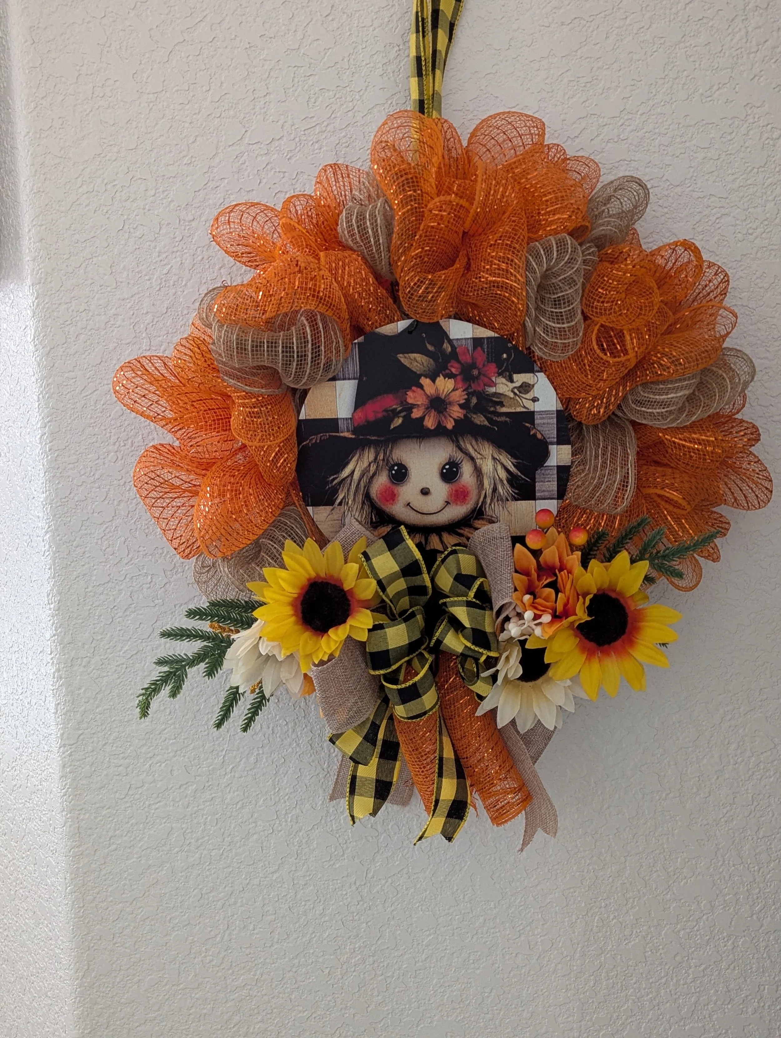 Girl Scarecrow Halloween Wreath