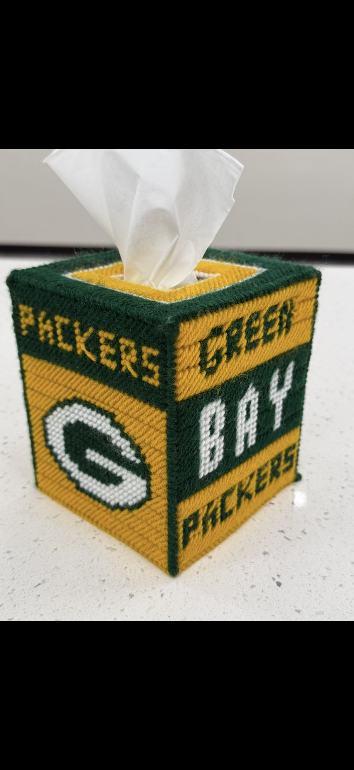Green Bay Packers Handcrafted Tissue Box Cover