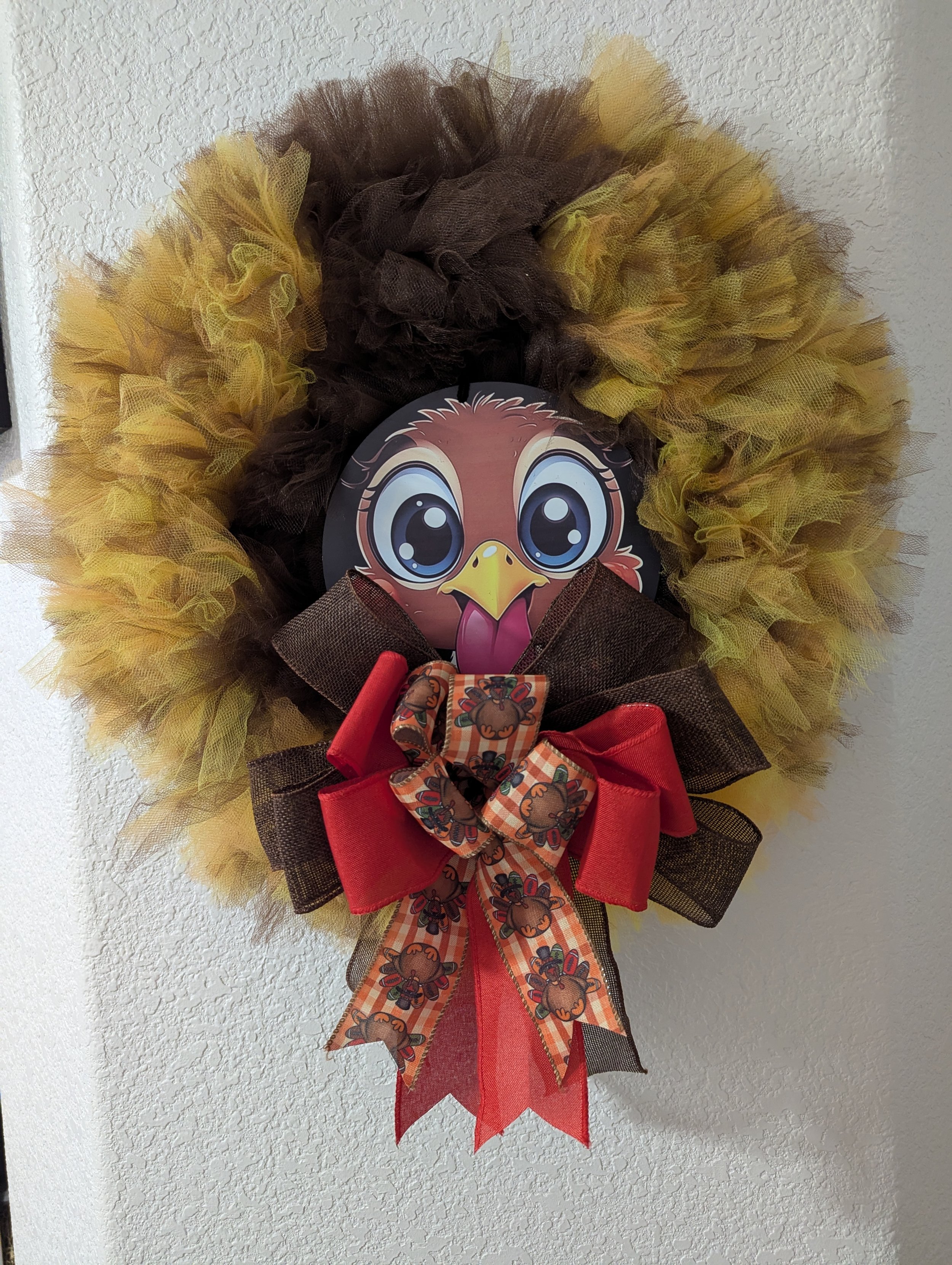 Charming Turkey Twist Tulle Wreath