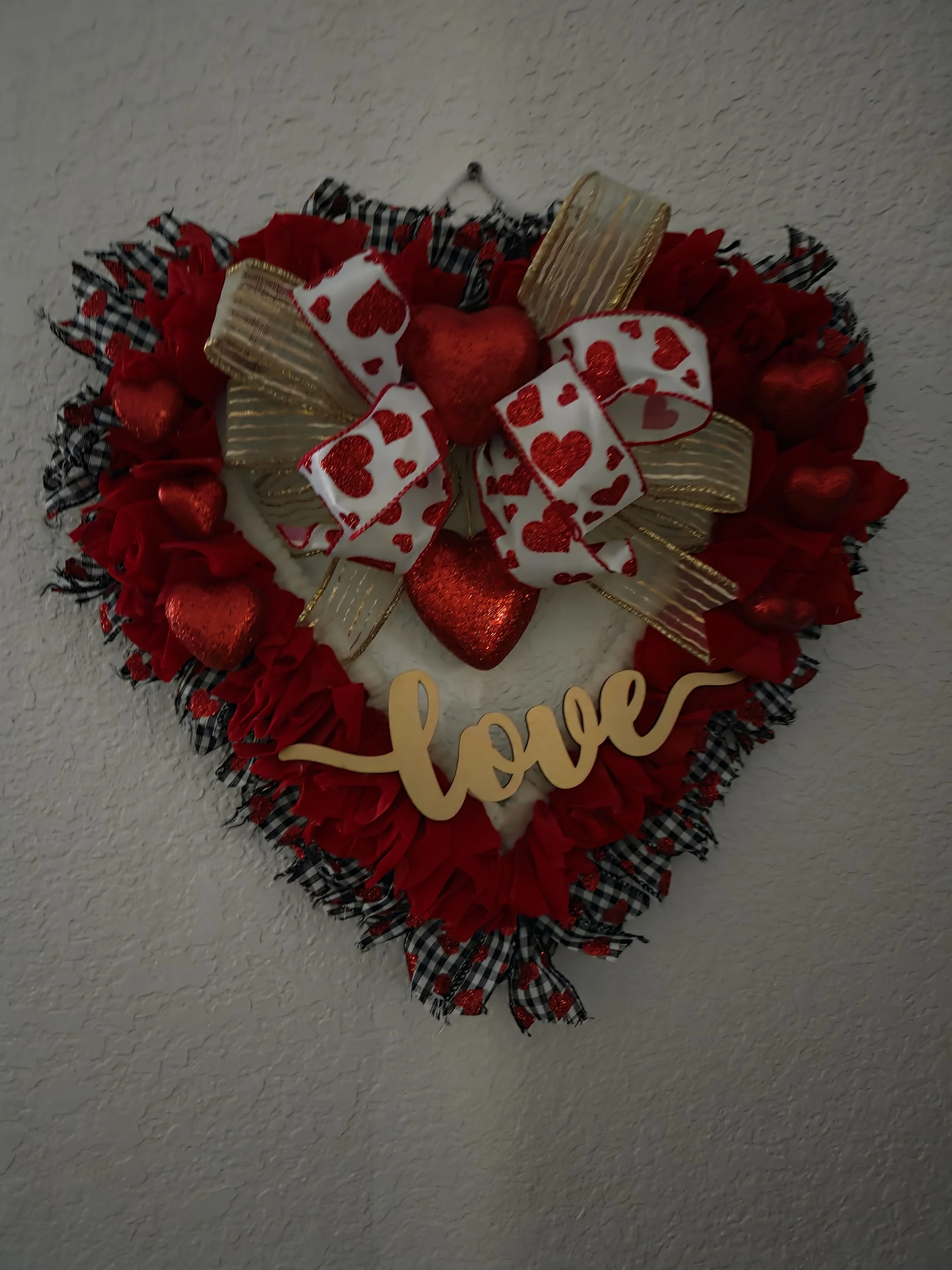 All Ribbon Valentine's Day Heart Wreath
