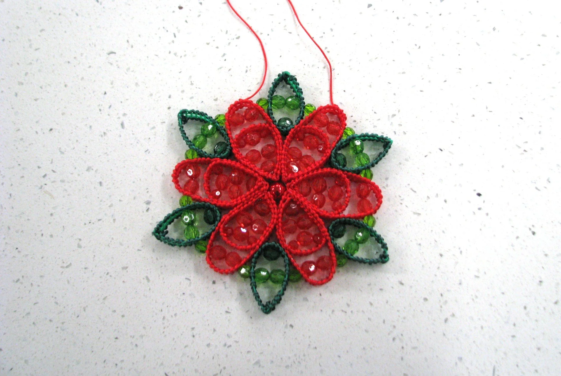 Festive Red Rose Suncatcher Decor