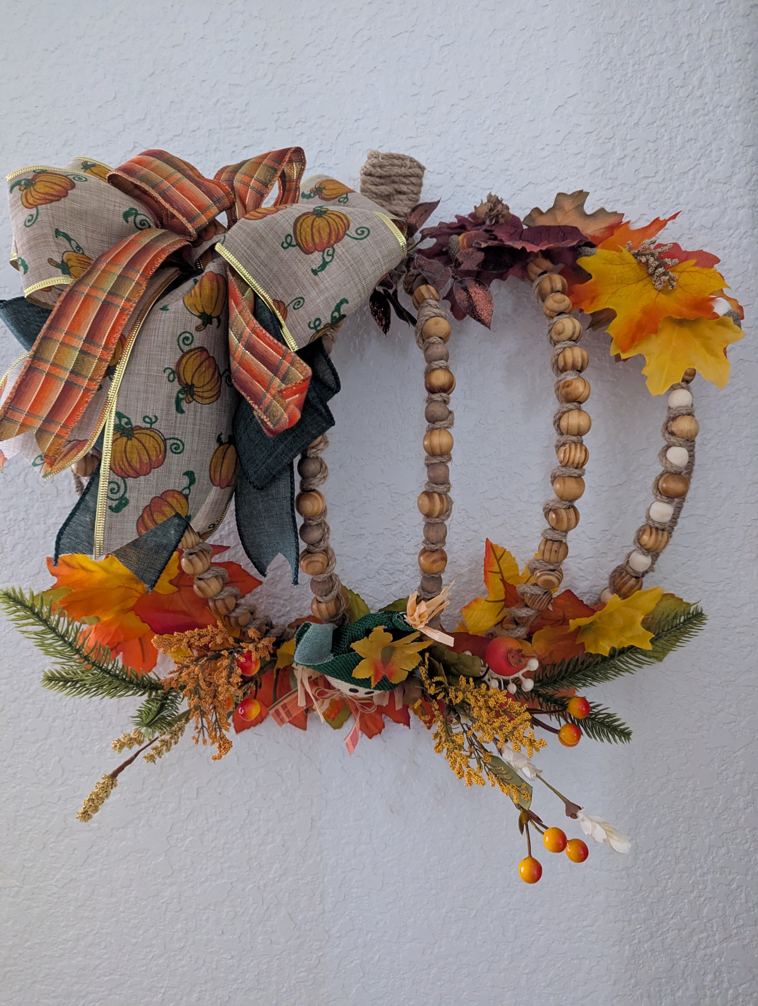 Autumn Pumpkin Bead Wreath