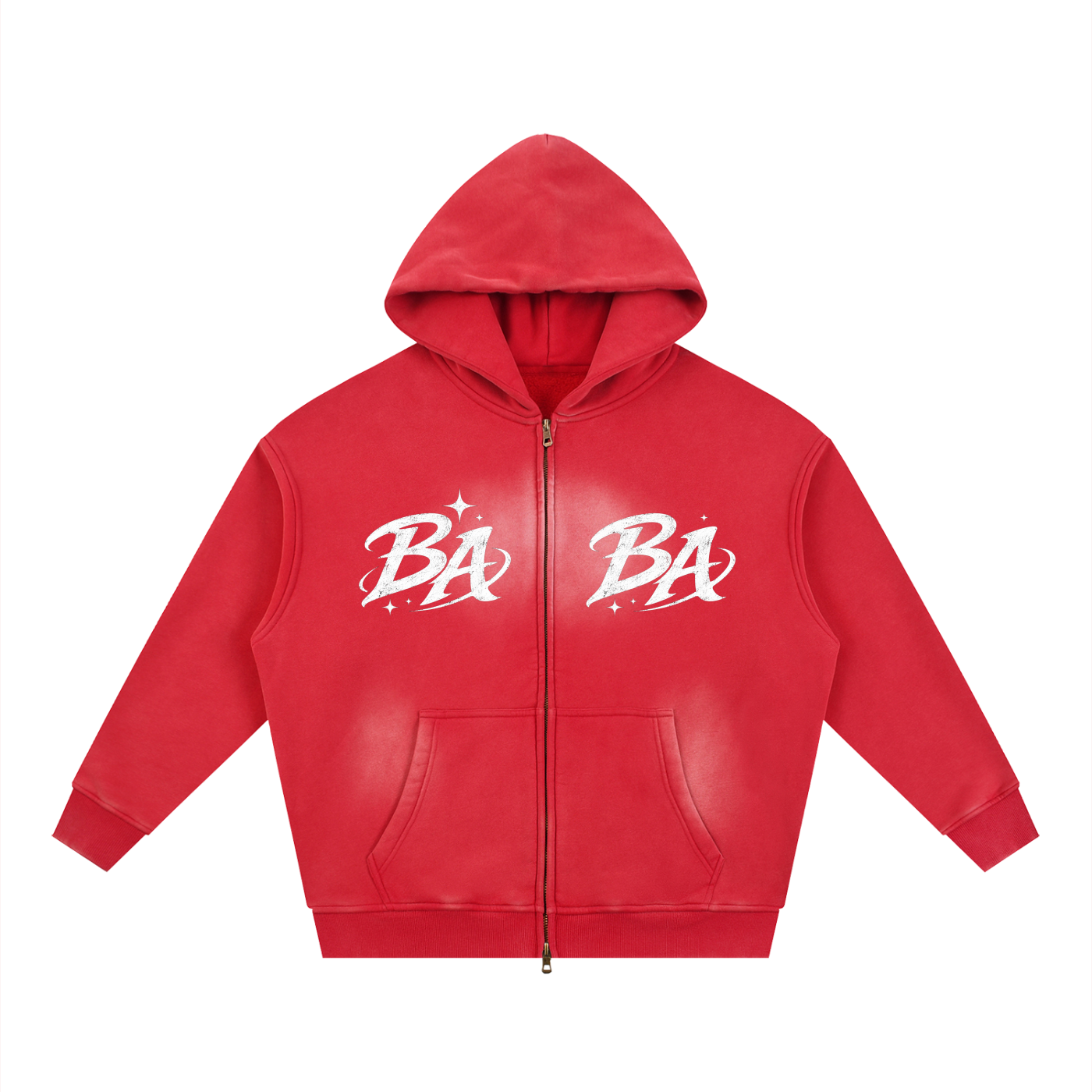 Sunfade Two-way Zipper Boxy Fleece Hoodie