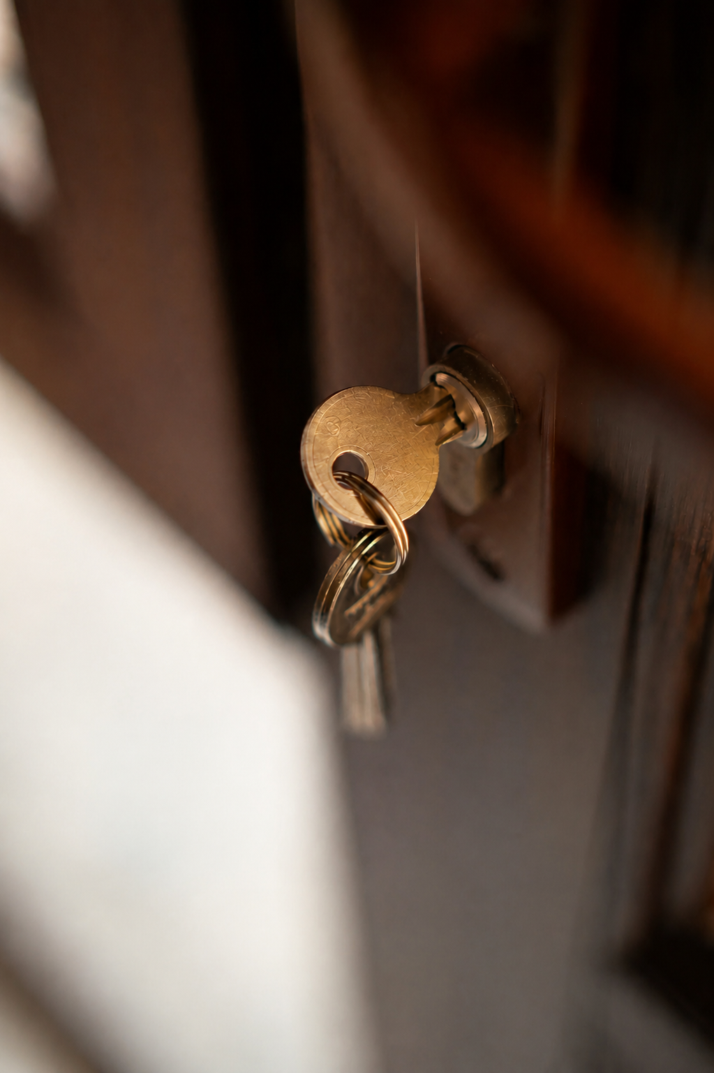 Unbranded key in a lock