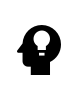 Silhouette of a person's head with a lightbulb inside