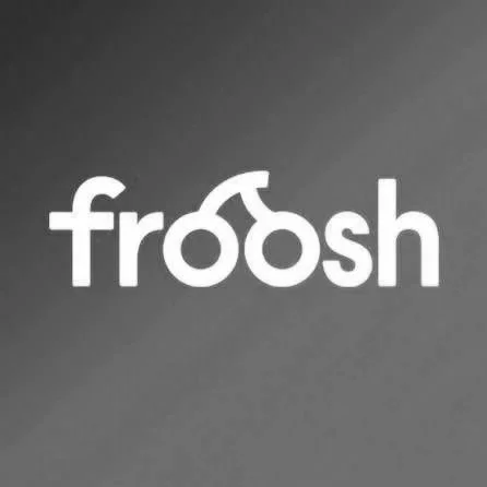 Froosh logo in white text on a gray background.