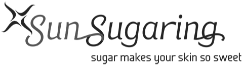 SunSugaring logo with the tagline 'sugar makes your skin so sweet'