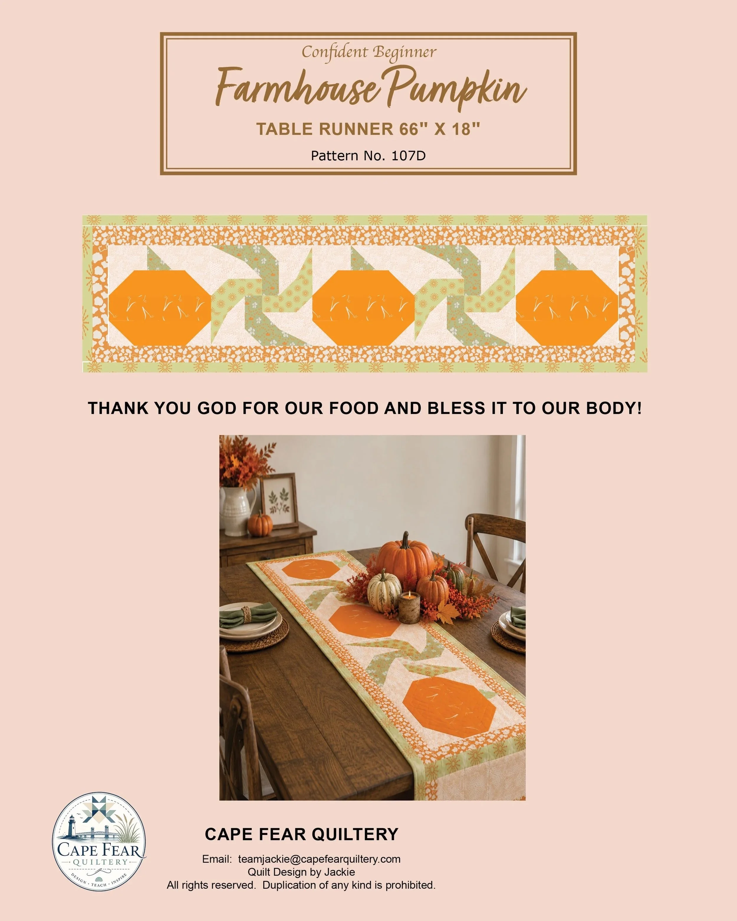 Farmhouse Pumpkin Table Runner
