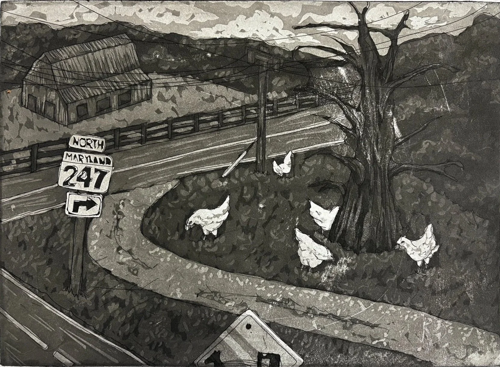 Chicken Tree, 9" x 12" 2024