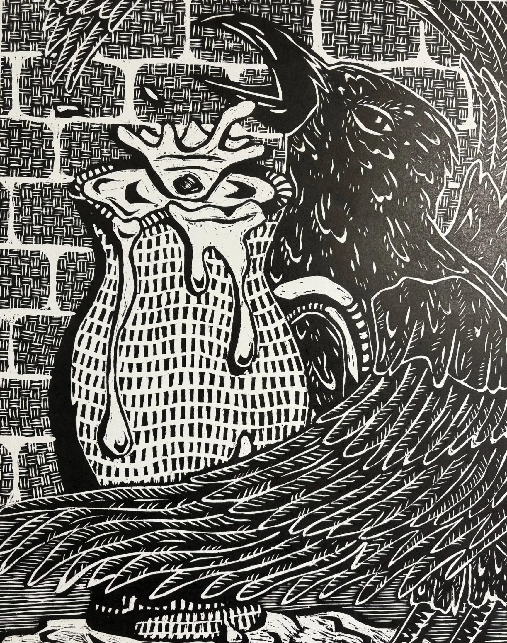 The Crow and the Pitcher, 16" x 20" 2024