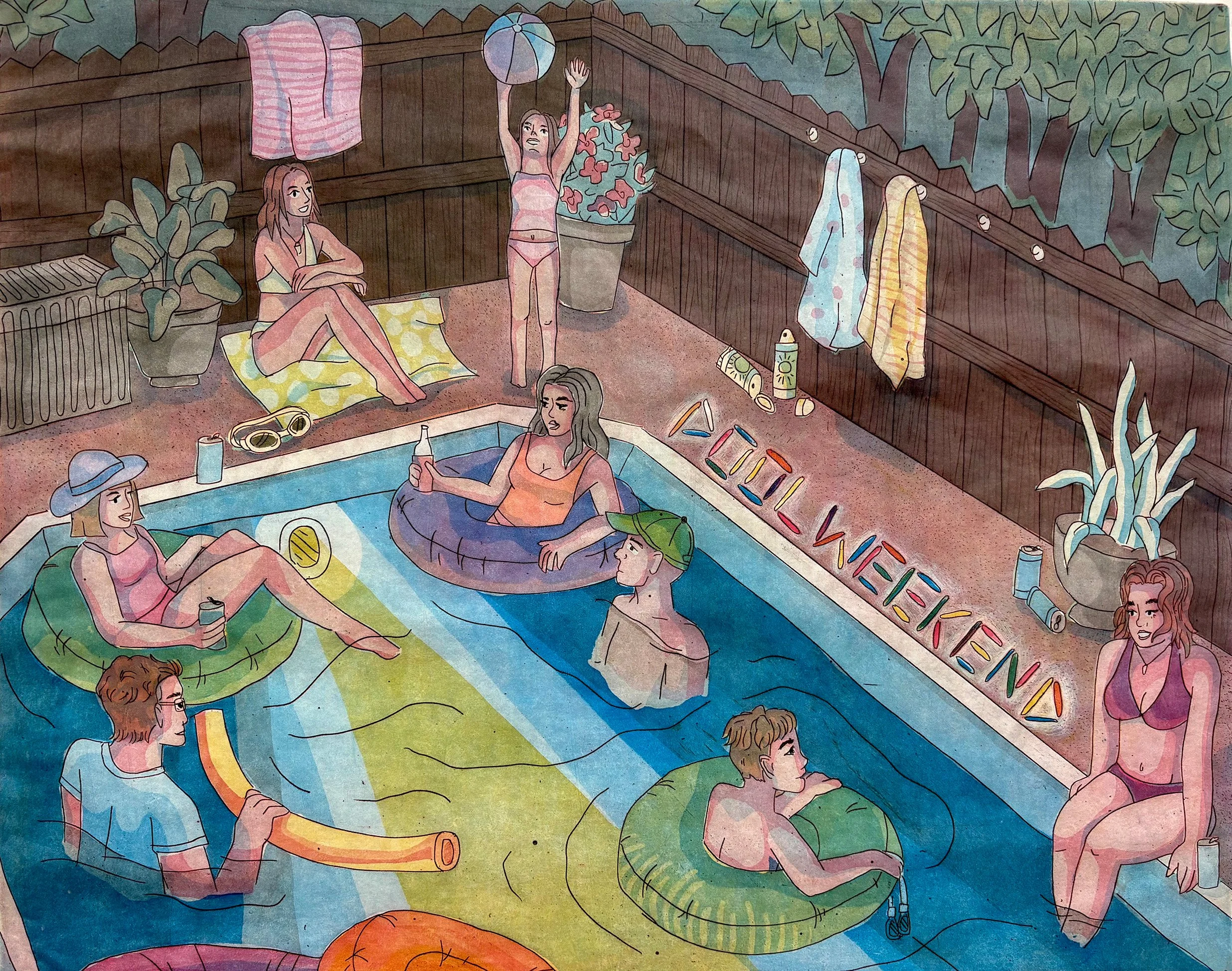 Pool Weekend, 16" x 20" 2026