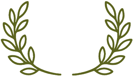 Green laurel branches forming a semi-circle or wreath shape.