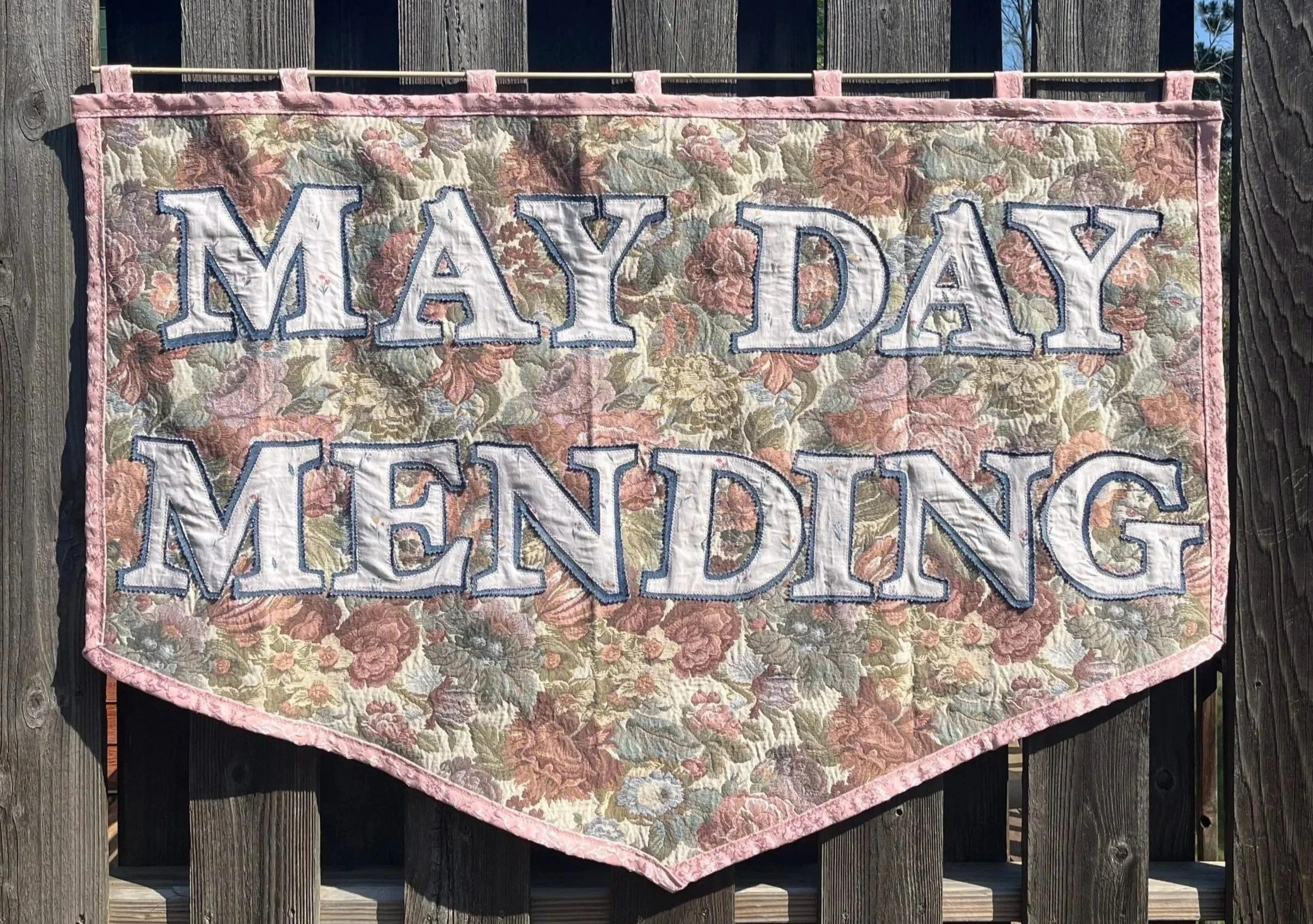 May Day Mending Fabric Banner