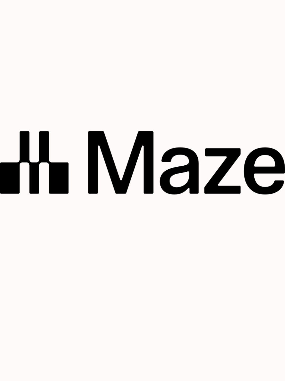 Maze logo with stylized black maze icon and the word 'Maze' in bold black letters.
