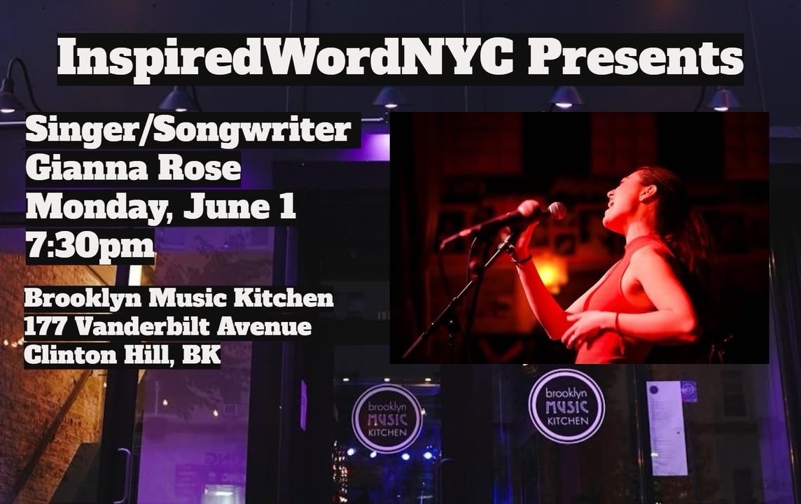 New music, live performances, and a night you won&rsquo;t want to miss🎶🌹

I&rsquo;ll be performing at Brooklyn Music Kitchen on Monday, June 1st at 7:30pm and I&rsquo;d love to see you there! Come out for a night of live music and good energy&mdash