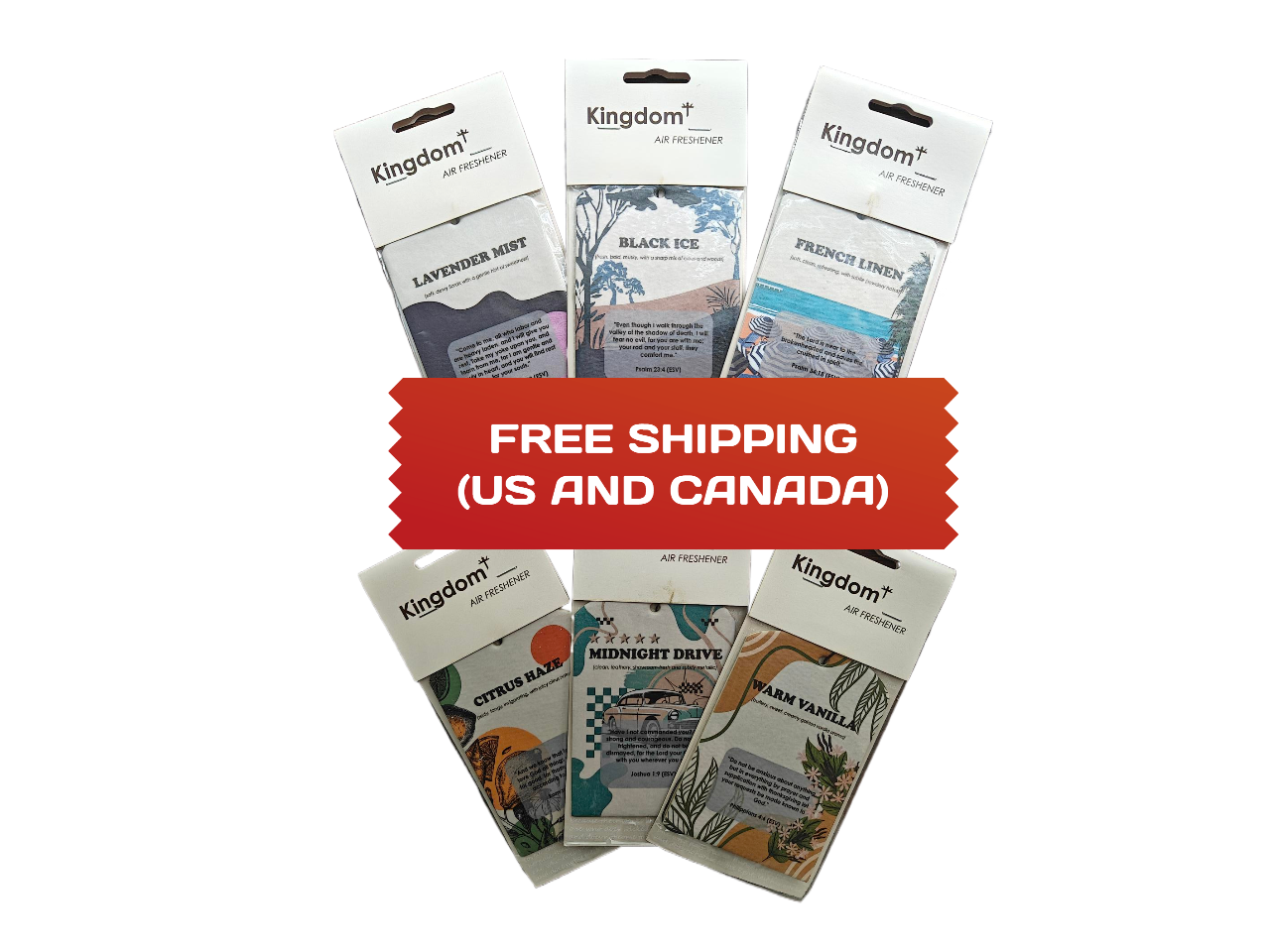 6x Kingdom Air Fresheners (Variety Pack)