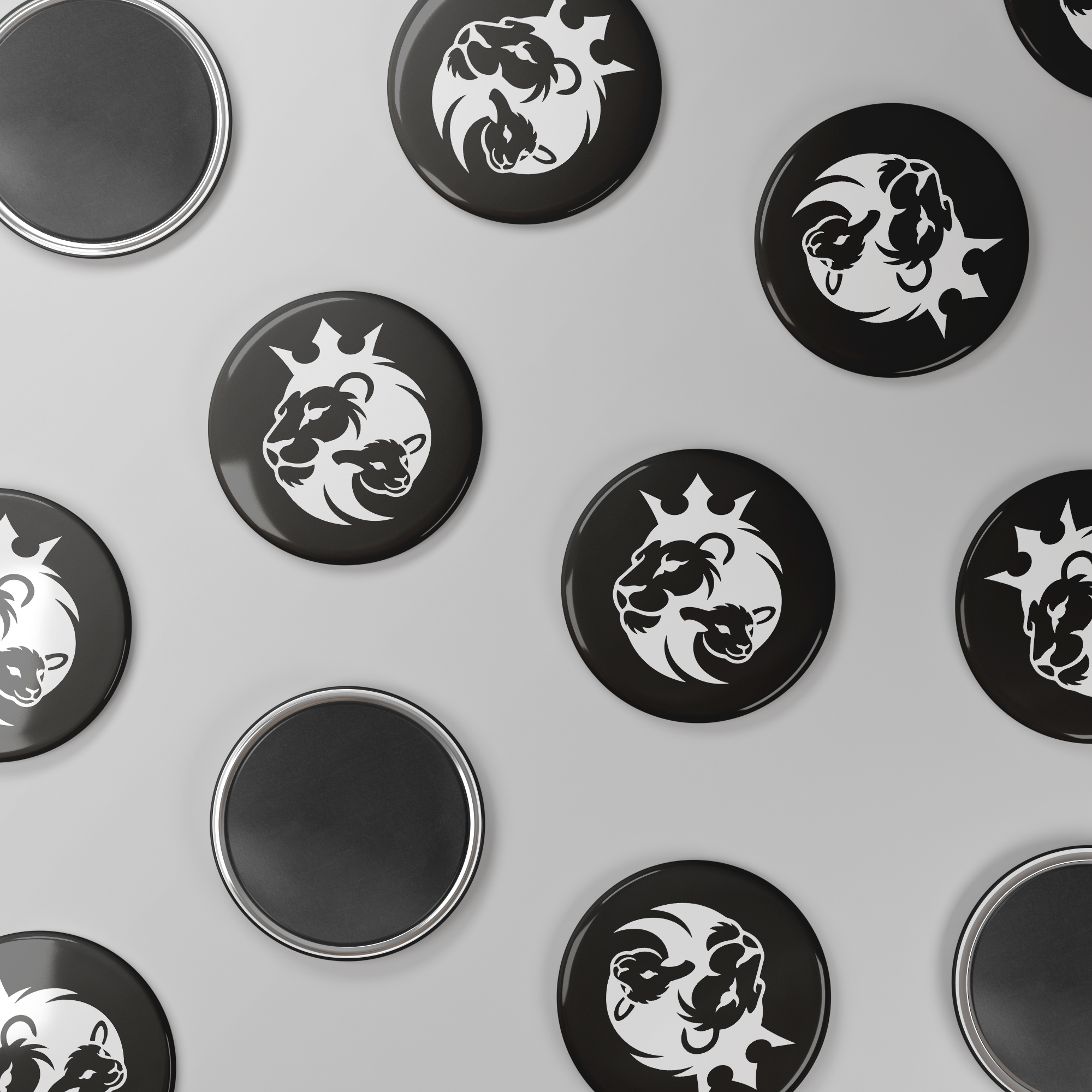 Lion_And_The_Lamb_Round_Button_Magnet_RoundButtonMagnet_Scatter_black.png