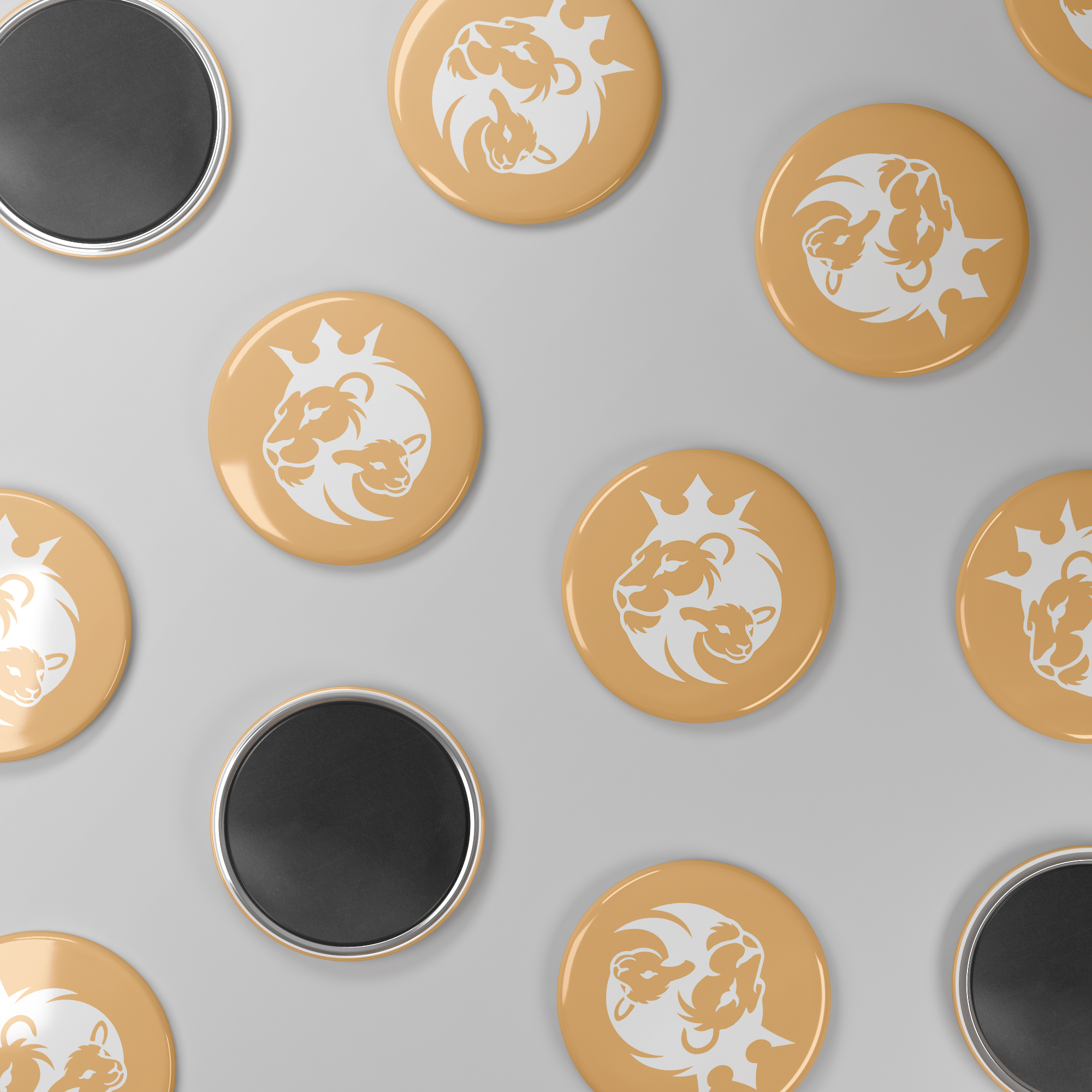 Lion_And_The_Lamb_Round_Button_Magnet_RoundButtonMagnet_Scatter_Mockup.png