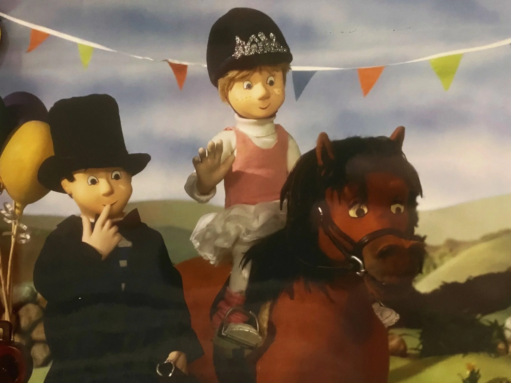 I made the costumes for these puppets - a tu-tu, leotard and top hat and tails - Star Hill Ponies (SC4) 1996 (I have to point out that I did not make the ponies, which weren't the best-looking things).