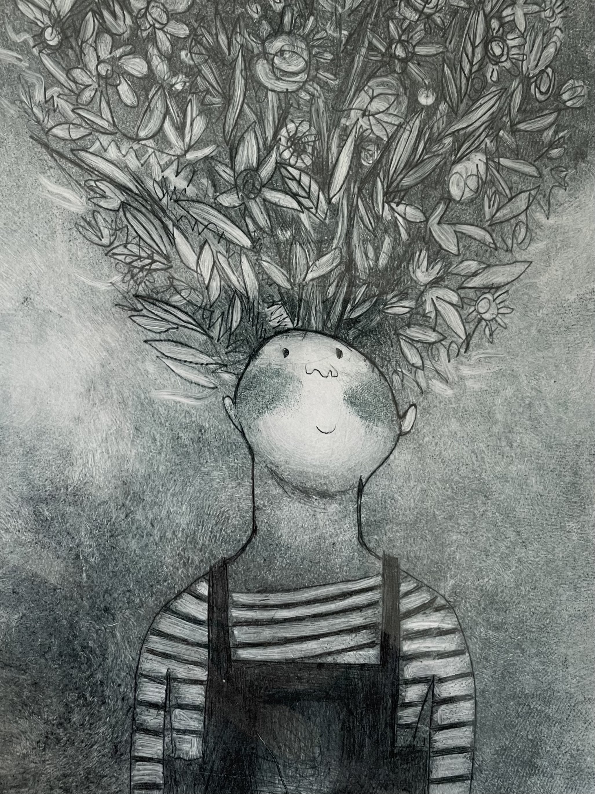 Drypoint Print: A Gardener's Mind 2