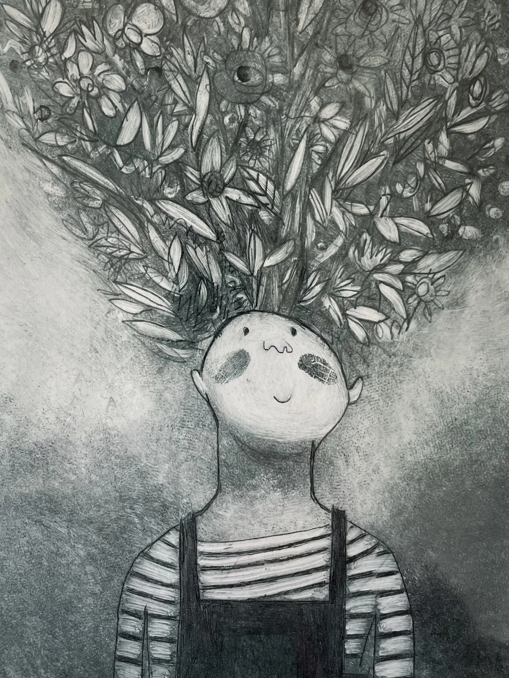 Drypoint Print: A Gardener's Mind 1