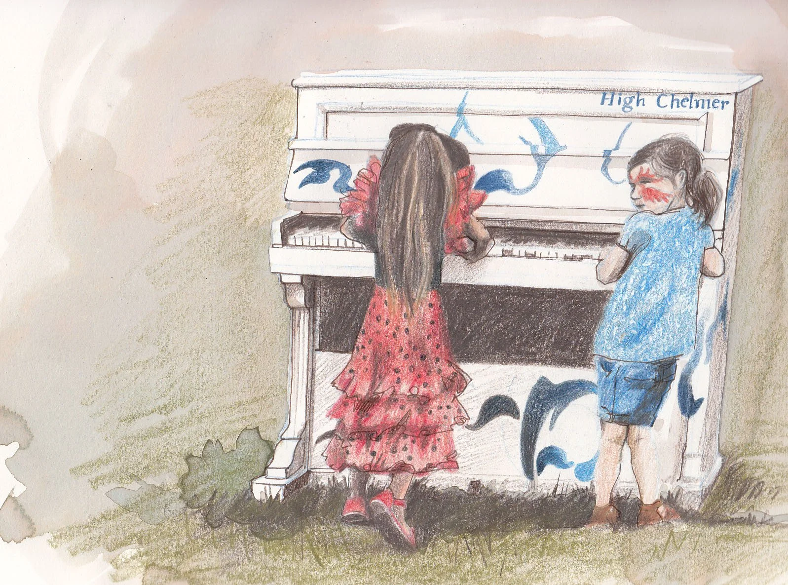 Playing the piano at 3ft Festival, Chelmsford