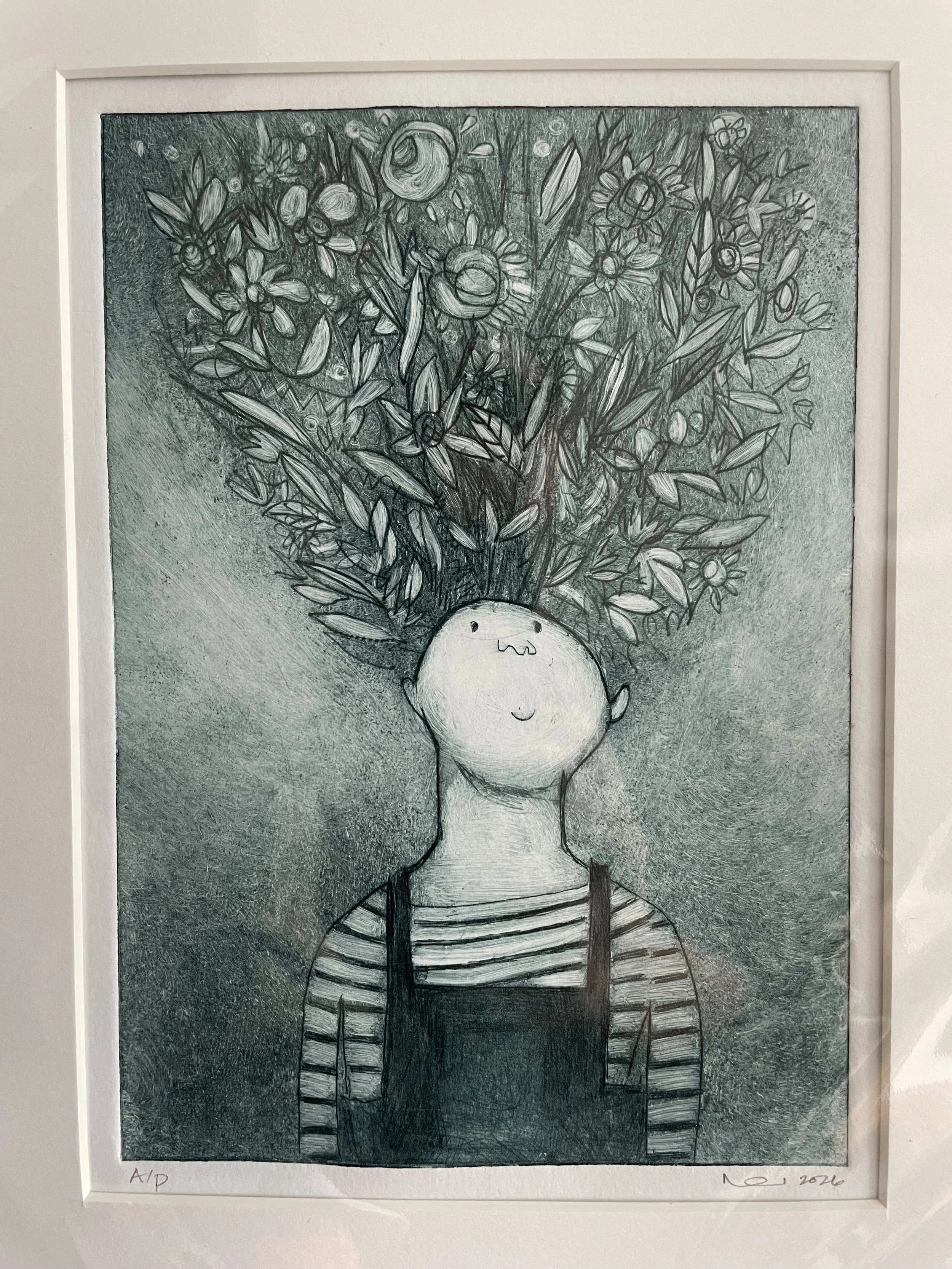 Drypoint Print: A Gardener's Mind 5