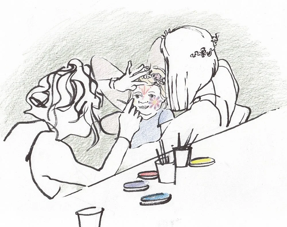 Painting a flower face