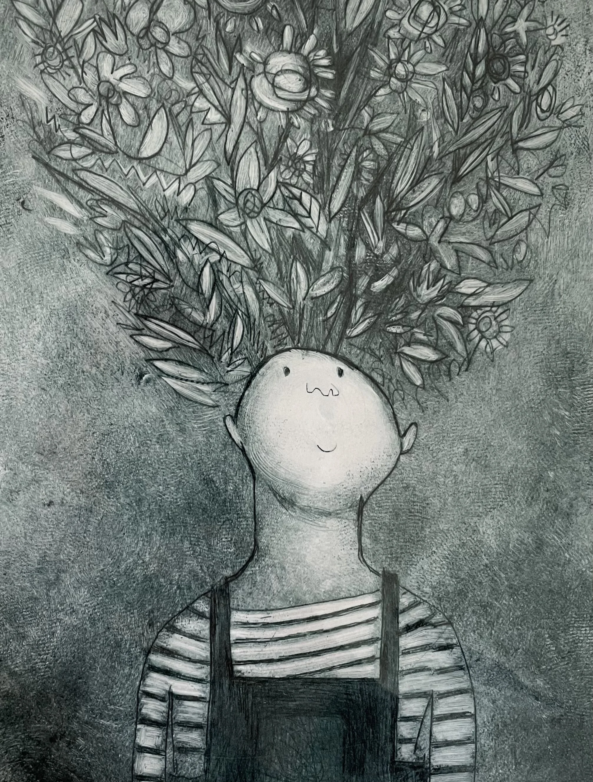Drypoint Print: A Gardener's Mind 3