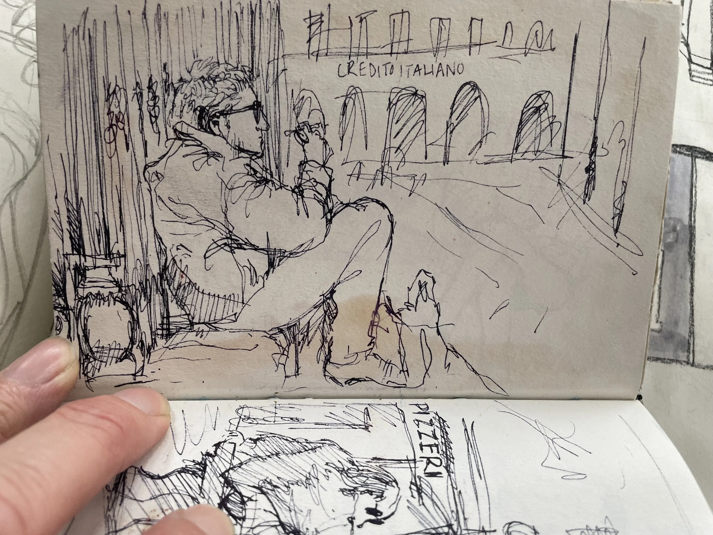 Italian man smoking wearing sunglasses - Piazza Navona, Rome 1989/90 