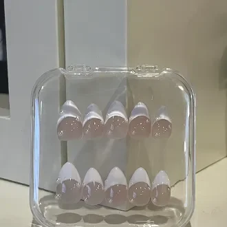 White French Tips With Pearls